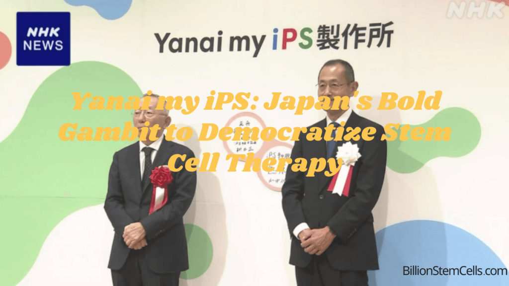 Yanai my iPS : le pari audacieux du Japon pour démocratiser la thérapie par cellules souches